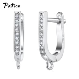 Wholesale 925 Sterling Silver Hook Earring DIY Accessories Crystal AAA Cubic Zirconia Handmade Earrings Jewelry Making Findings