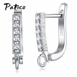 Wholesale 925 Sterling Silver Hook Earring DIY Accessories Crystal AAA Cubic Zirconia Handmade Earrings Jewelry Making Findings