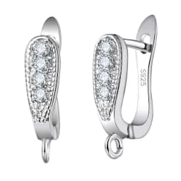 Wholesale 925 Sterling Silver Hook Earring DIY Accessories Crystal AAA Cubic Zirconia Handmade Earrings Jewelry Making Findings