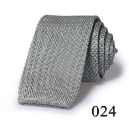 HUISHI Slim Fashion Knitted Ties for Men 5.5 cm Solid Black White Gray Blue Burgundy Knitted Tie