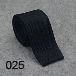 HUISHI Slim Fashion Knitted Ties for Men 5.5 cm Solid Black White Gray Blue Burgundy Knitted Tie