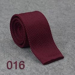 HUISHI Slim Fashion Knitted Ties for Men 5.5 cm Solid Black White Gray Blue Burgundy Knitted Tie