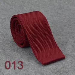 HUISHI Slim Fashion Knitted Ties for Men 5.5 cm Solid Black White Gray Blue Burgundy Knitted Tie