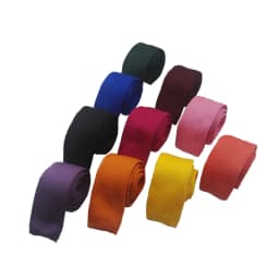 HUISHI Slim Fashion Knitted Ties for Men 5.5 cm Solid Black White Gray Blue Burgundy Knitted Tie