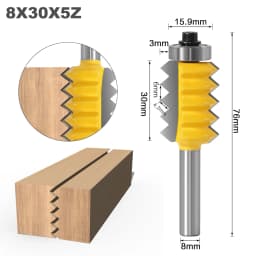 8mm Shank Raised panel"V"joint Bits Finger Joint Glue Milling Cutter for Wood Tenon Woodwork Cone Tenon Milling Tenoning Machine