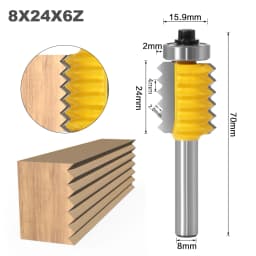 8mm Shank Raised panel"V"joint Bits Finger Joint Glue Milling Cutter for Wood Tenon Woodwork Cone Tenon Milling Tenoning Machine