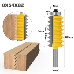 8mm Shank Raised panel"V"joint Bits Finger Joint Glue Milling Cutter for Wood Tenon Woodwork Cone Tenon Milling Tenoning Machine