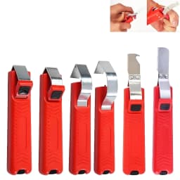 Electrician Wire Stripper Knife Rubber Handle Hand Stripping Tool for 4-50mm PVC, Silicone Rubber PTFE Cable