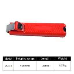 Electrician Wire Stripper Knife Rubber Handle Hand Stripping Tool for 4-50mm PVC, Silicone Rubber PTFE Cable
