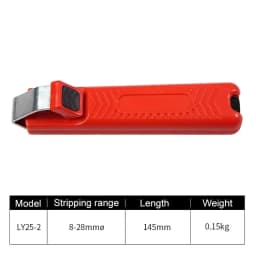 Electrician Wire Stripper Knife Rubber Handle Hand Stripping Tool for 4-50mm PVC, Silicone Rubber PTFE Cable