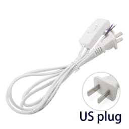1.8m AC Power Supply Cord On-Off Switch Two-Pin Extension Cords Cable Type Adapter Line For LED Light Lamp EU US Plug