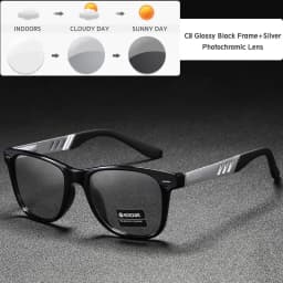 KDEAM Photochromic and Polarized Sunglasses Men Navigational Aluminum Magnesium Frame Men's Glasses UV400 Night Vision Goggles