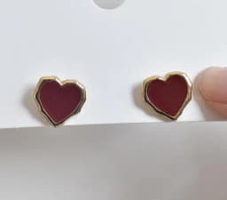 New Retro Simple Wine Red Resin Geometric Striped High-grade Earrings French Elegant Girl Fashion Exquisite Wild Wedding Jewelry