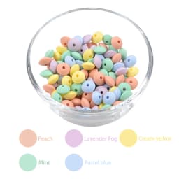 LOFCA 20pcs Silicone Lentil Beads 12mm BPA Free DIY For Silicone Jewelry Bracelet Necklace Accessories For Making Bracelets