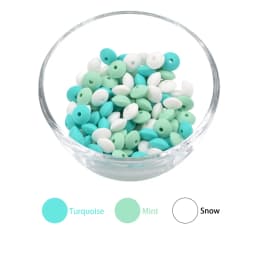 LOFCA 20pcs Silicone Lentil Beads 12mm BPA Free DIY For Silicone Jewelry Bracelet Necklace Accessories For Making Bracelets