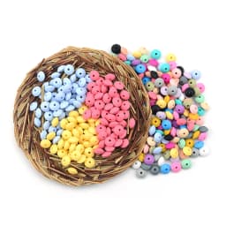LOFCA 20pcs Silicone Lentil Beads 12mm BPA Free DIY For Silicone Jewelry Bracelet Necklace Accessories For Making Bracelets
