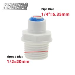 1/4" 3/8" Water Filter Quick Connector to 1/2" 3/4" Male Thread/Female Thread Straight Connectors RO Water Filter Fitting