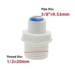 1/4" 3/8" Water Filter Quick Connector to 1/2" 3/4" Male Thread/Female Thread Straight Connectors RO Water Filter Fitting