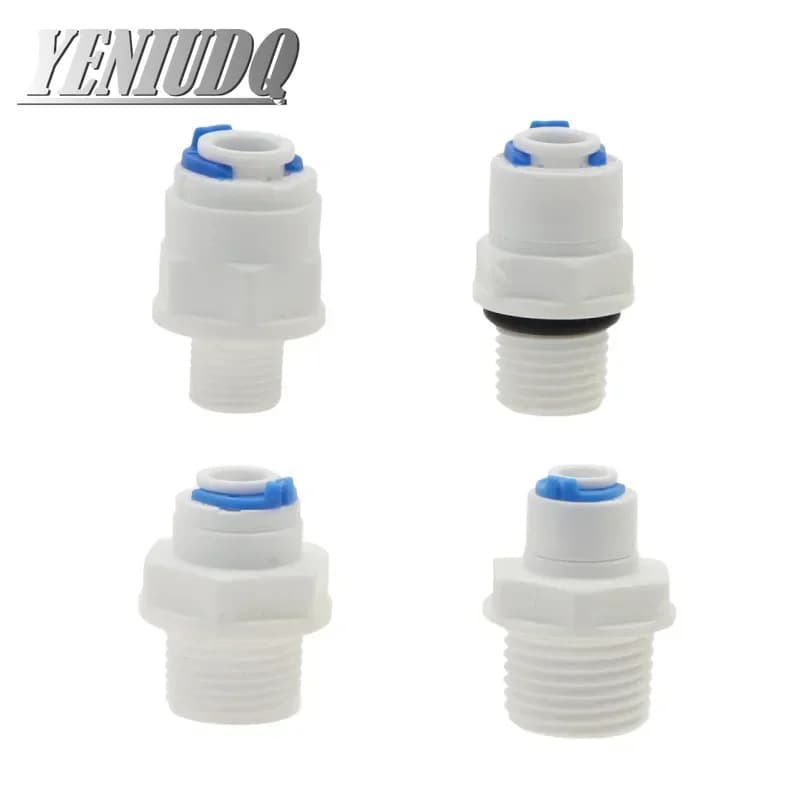 1/4" 3/8" Water Filter Quick Connector to 1/2" 3/4" Male Thread/Female Thread Straight Connectors RO Water Filter Fitting