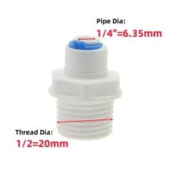 1/4" 3/8" Water Filter Quick Connector to 1/2" 3/4" Male Thread/Female Thread Straight Connectors RO Water Filter Fitting
