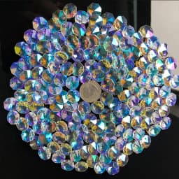 10PCS Aurora Crystal Glass Octagon Bead Prism Garland Strand Chandelier Chain Part Rainbow Suncatcher Curtain DIY Jewelry Making