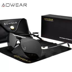 AOWEAR Brand Designer Polarized Sunglasses Men Aviation Coating Mirror Sun Glasses for Man Women Oculos Gafas Lentes De Sol