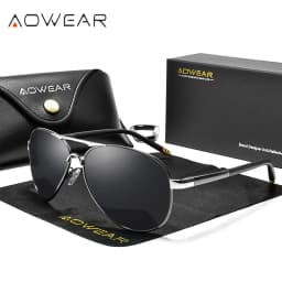 AOWEAR Brand Designer Polarized Sunglasses Men Aviation Coating Mirror Sun Glasses for Man Women Oculos Gafas Lentes De Sol