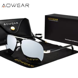 AOWEAR Brand Designer Polarized Sunglasses Men Aviation Coating Mirror Sun Glasses for Man Women Oculos Gafas Lentes De Sol