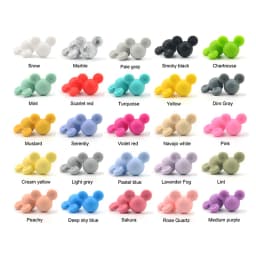 LOFCA Silicone Beads Mouse Beads 20pcs/lot Food Grade Silicone Beads Colorful Chew Necklace Bracelet Bangle Jewelry Making