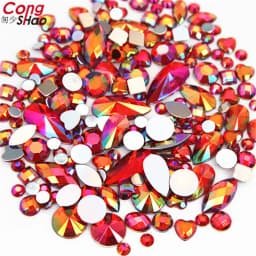 18g Mixed Bag About 300pcs Crystal Clear AB 3D Nail Art Rhinestones DIY Non Hotfix Flatback Acrylic Stones For Face Decorations