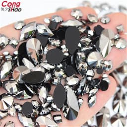 18g Mixed Bag About 300pcs Crystal Clear AB 3D Nail Art Rhinestones DIY Non Hotfix Flatback Acrylic Stones For Face Decorations