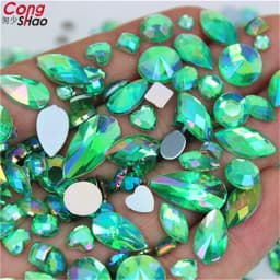 18g Mixed Bag About 300pcs Crystal Clear AB 3D Nail Art Rhinestones DIY Non Hotfix Flatback Acrylic Stones For Face Decorations