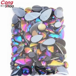 18g Mixed Bag About 300pcs Crystal Clear AB 3D Nail Art Rhinestones DIY Non Hotfix Flatback Acrylic Stones For Face Decorations