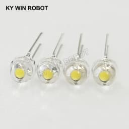 50PCS 5mm Straw Hat LED Diode Super Bright White 0.3W 0.5W 0.75W F5 Power 0.5W Light Emitting Diode Red Yellow Green Blue Warm