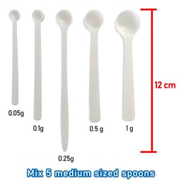 2 PCS Measuring Spoon White Drug Pesticide Safety Precise Selection 1 Spoon Is 1 g Powder Other Type 0.1g 0.25g 0.5g