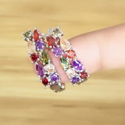 Wholesale Slver Color Luxury 925 Sterling Silver Earrings Flash Colorful CZ Zircon Ear Studs Earrings Women Cheap Brincos