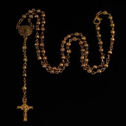 4mm stainless steel bead necklace, vintage gold rosary small necklace, female necklace Jesus cross necklace.