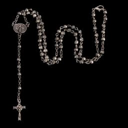 4mm stainless steel bead necklace, vintage gold rosary small necklace, female necklace Jesus cross necklace.