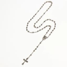4mm stainless steel bead necklace, vintage gold rosary small necklace, female necklace Jesus cross necklace.