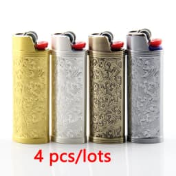 Metal Cowboy Boot Lighter Case for Standard BIC J6 Cute Cat Eyes Rhinotone Embroided Case Sleeve Durable Zinc Alloy Shell
