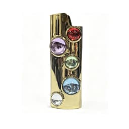 Metal Cowboy Boot Lighter Case for Standard BIC J6 Cute Cat Eyes Rhinotone Embroided Case Sleeve Durable Zinc Alloy Shell