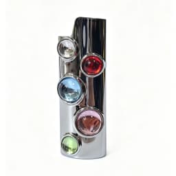 Metal Cowboy Boot Lighter Case for Standard BIC J6 Cute Cat Eyes Rhinotone Embroided Case Sleeve Durable Zinc Alloy Shell