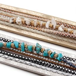Amorcome Boho Natural Stone Leather Bracelets for Women Female Vintage Braided Rope Wide Multilayer Wrap Bracelet Men Jewelry