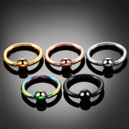 1PC Titanium CBR Piercings Captive Bead Rings BCR Ball Closure Nipple Nose Hoop Septum Rings Lip Eyebrow Tragus Earrings Jewelry
