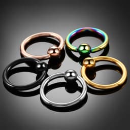 1PC Titanium CBR Piercings Captive Bead Rings BCR Ball Closure Nipple Nose Hoop Septum Rings Lip Eyebrow Tragus Earrings Jewelry