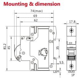 GEYA GYM9 2Pole MCB Din Rail Mini Circuit Breaker 230V 6A-63A AC Type China MCB Factory
