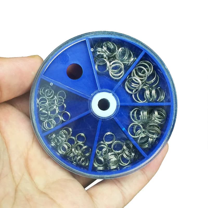116PCS/Lot Stainless Steel Split Rings Set Fishing Accessories Fishing Split Ring Connector for Blank Lures Crank Bait