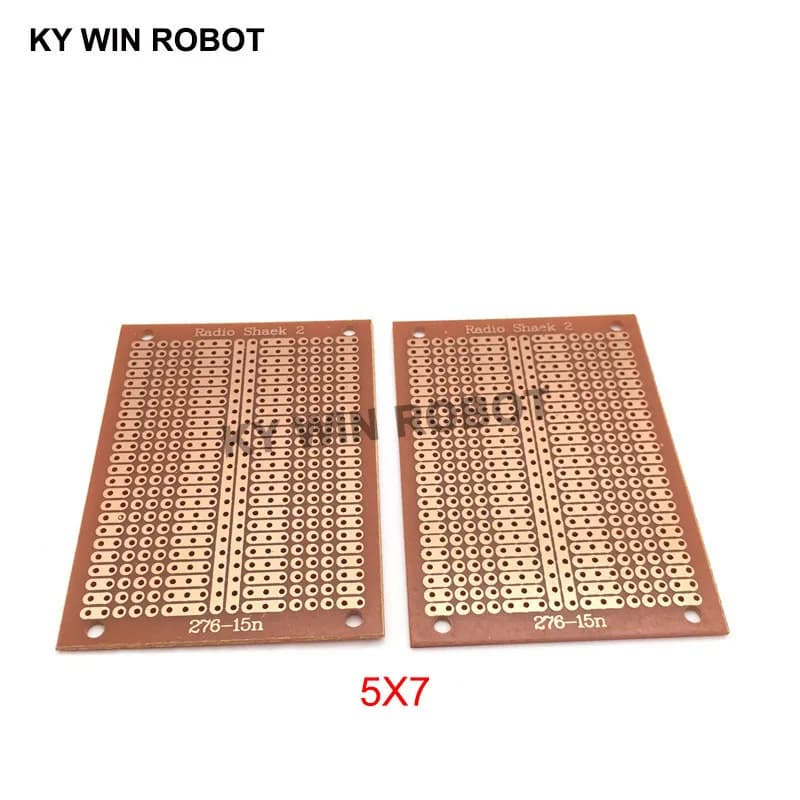 2pcs/lot DIY Prototype Paper PCB Universal Experiment Matrix Circuit Board Two Holes Three Connected Hole Single Hole 5x7CM