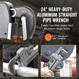 SucceBuy Pipe Wrench Aluminum Straight Pipe Wrench Adjustable Plumbing Wrench High Strength Jaw & Ergonomic Handle Automotive