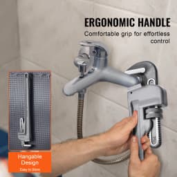 SucceBuy Pipe Wrench Aluminum Straight Pipe Wrench Adjustable Plumbing Wrench High Strength Jaw & Ergonomic Handle Automotive